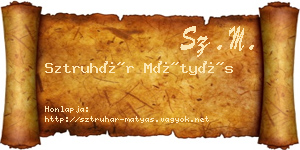 Sztruhár Mátyás névjegykártya