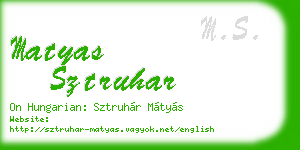 matyas sztruhar business card